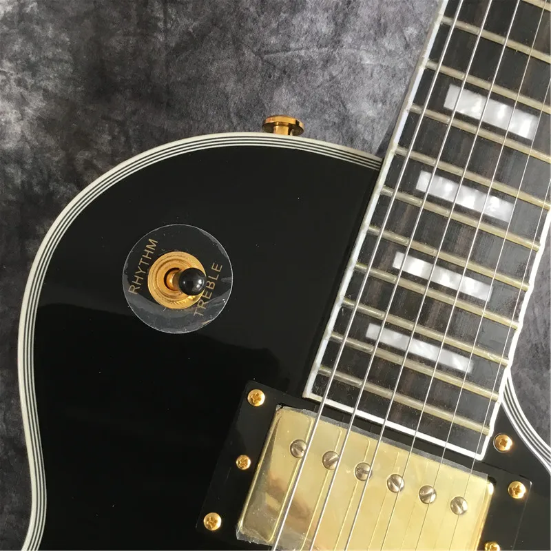 höchste qualität zum besten preis angepasst schwarz elektrische gitarre palisander griffbrett bindung zubehör gold stück free