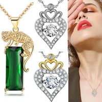 fashion 2 styles diamond ladies fine necklace fashion gift feminine accessories pendant shiny for women beautiful gift