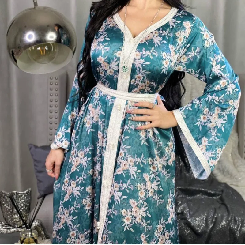 Платье макси с длинным рукавом милые украшения в виде цветов Женские туфли