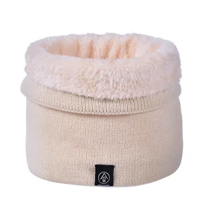 Зимний женский вязаный шарф 2021, однотонные шарфы-снуды, женские теплые утепленные шарфы на шею, модные кольца