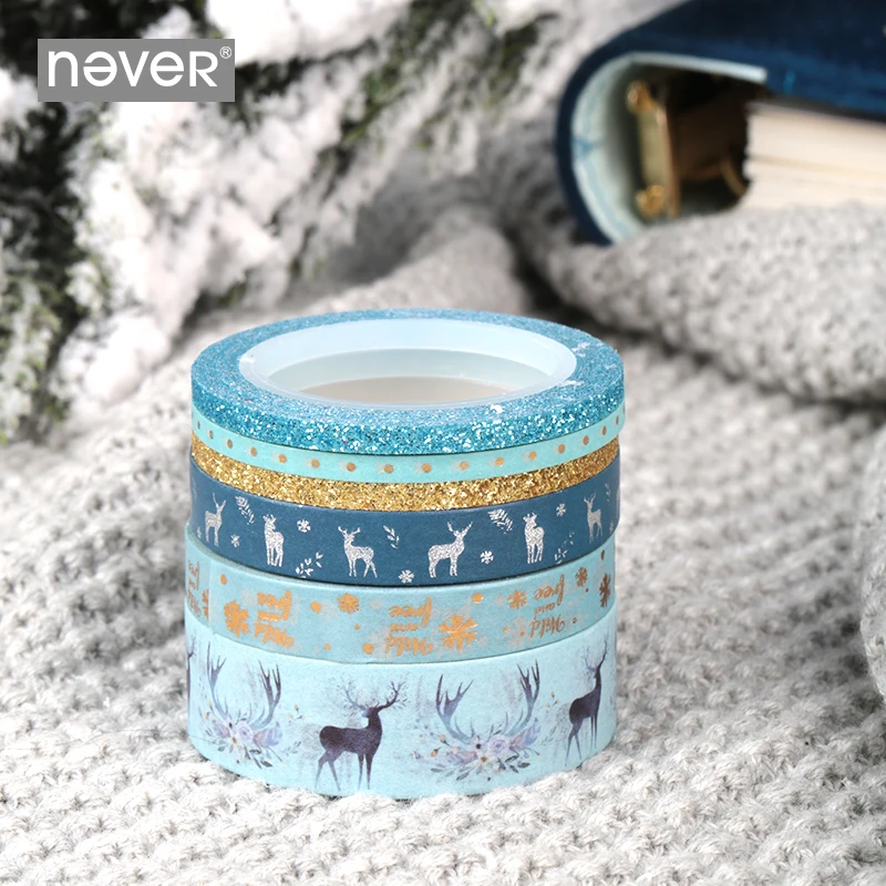 

10sets DIY Japanese Paper Decorative Adhesive Tape Cartoon Deer Washi Tape/Masking Tape Stickers Size 10mm*5m
