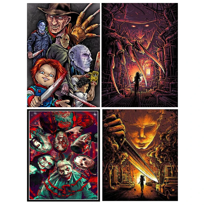 

Алмазная 5D Вышивка «сделай сам», картина с полным круглым рисунком, страшная искусственная вышивка крестиком, мозаика для домашнего декора,...