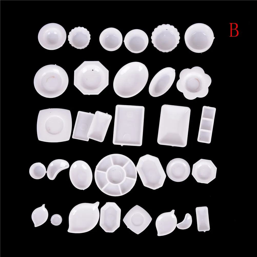

15Pcs/Set 1:12 Scale Doll Food Miniature Transparent Plastic Plate Cup Dishes Bowl Tableware Set Kitchen Cooking Accessories