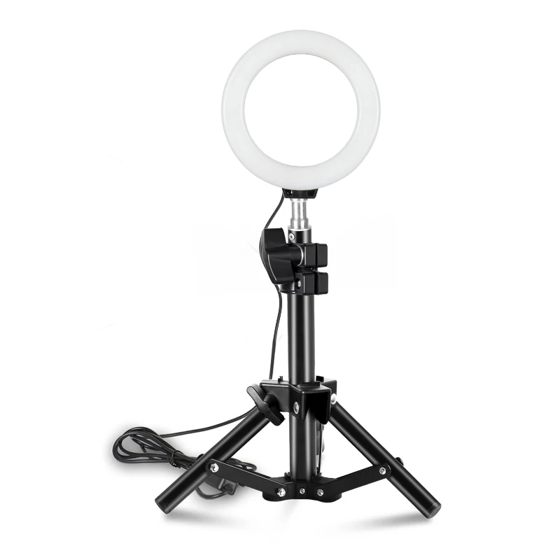 YouTube 6 дюймовая мини светодиодный настольный кольцевой светильник Плавная