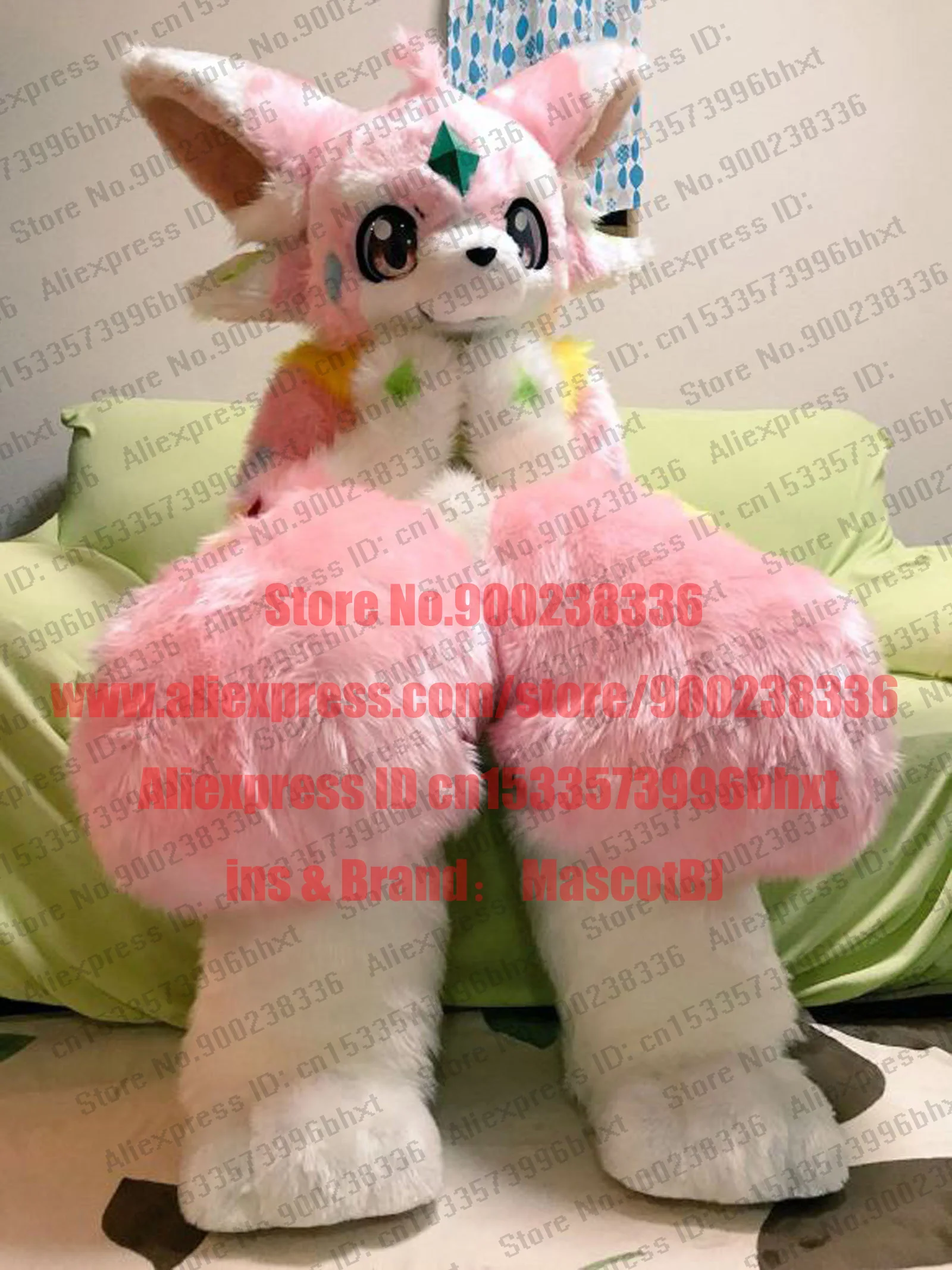 3 D пушистый костюм с глазами полноразмерный Huksy Dog аниме BJ0027 костюмы для