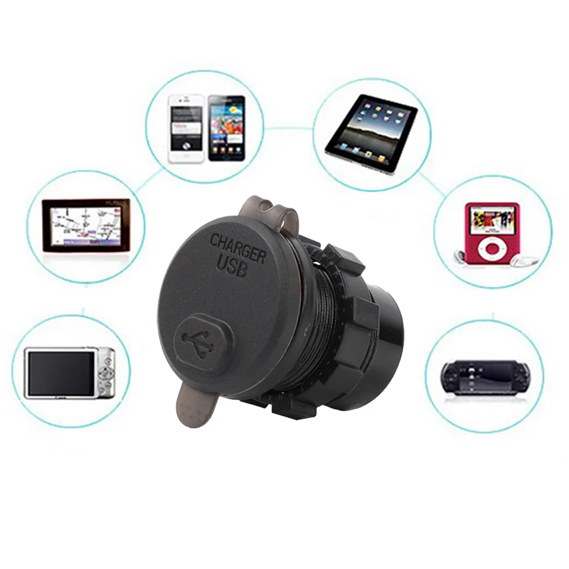 Двойное зарядное устройство USB водонепроницаемая розетка 12 В/24 В QC3.0 двойное