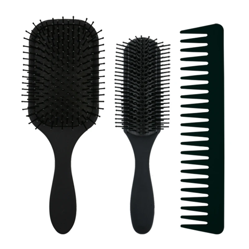 

3Pcs Air Cushion Massage Nine Rows Large Tooth Combs Smooth Hair Salon Anti-knotting Eight Claws Fluffy Curly Hair Comb Set