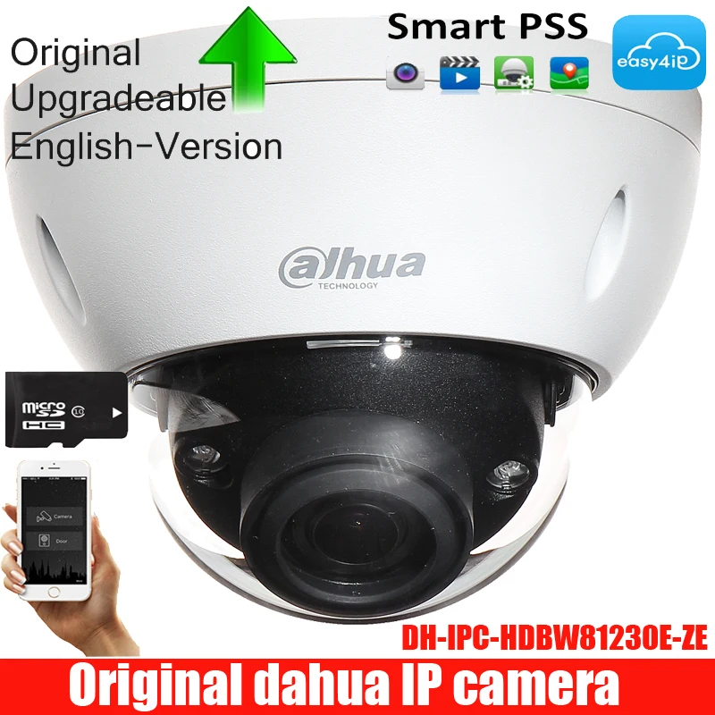 Оригинальная ip-камера безопасности DAHUA 12MP DWDR IR купольная камера сетевая камера с POE+ IP67 IK10 DH-IPC-HDBW81230E-ZE
