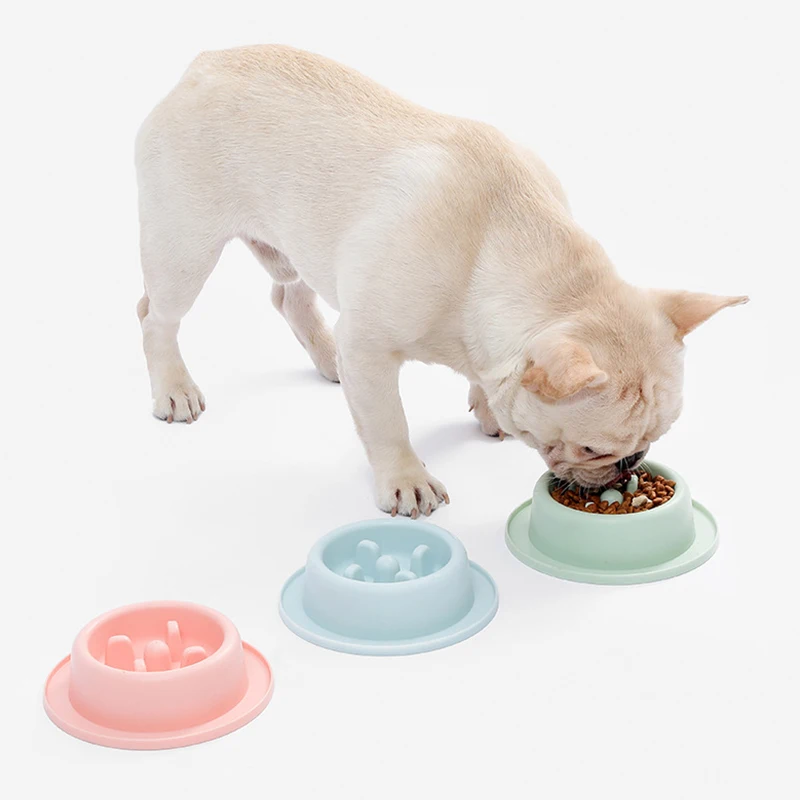 

Prevent Choking Dogs Bowl Solid Color Portable Cleaning Pet Bowls Durable Pet Supplies Thicken Dog Feeding Food Bowls