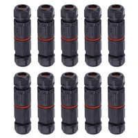 10pcs ip68 waterproof electrical wire cable 3pin connector outdoor plug socket
