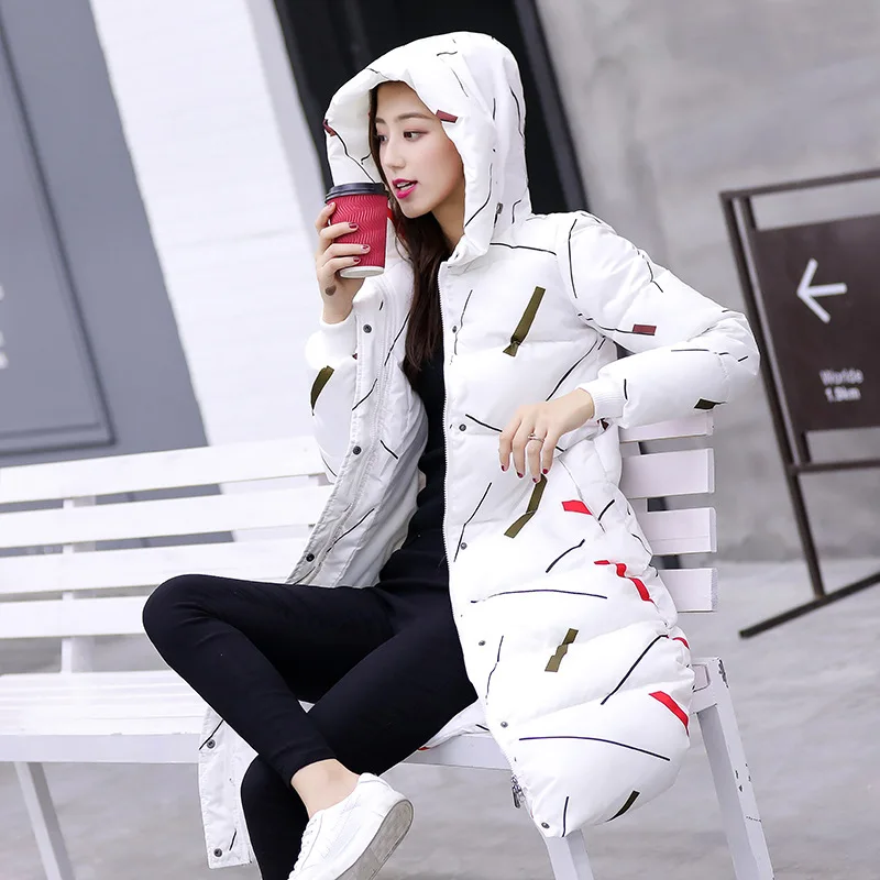 

Winter Jacket Women Hooded Long Parkas Winter Coat Women Wadded Jacket Outerwear Thicken Down Cotton-padded Jacket YJT035