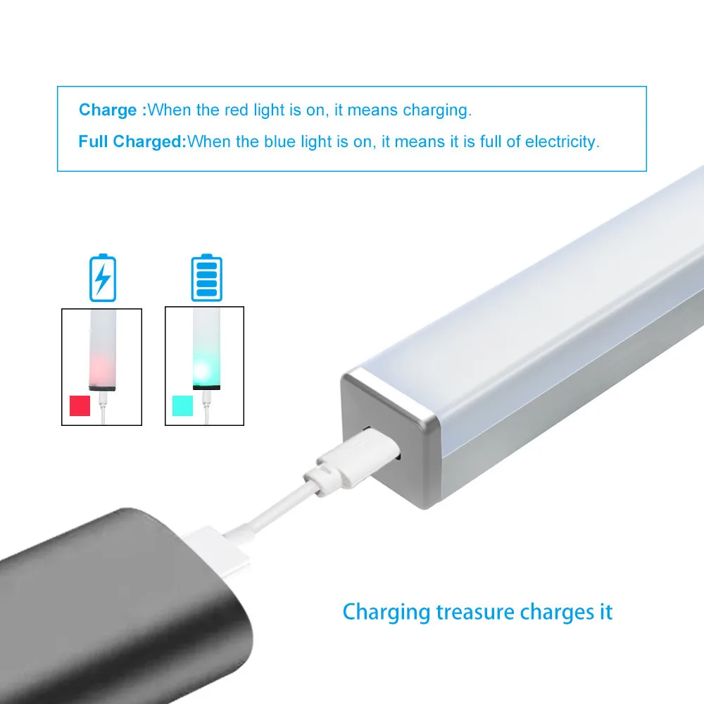 Зарядка через USB 21/30/50 см Светодиодная подсветка под шкаф Беспроводной движения