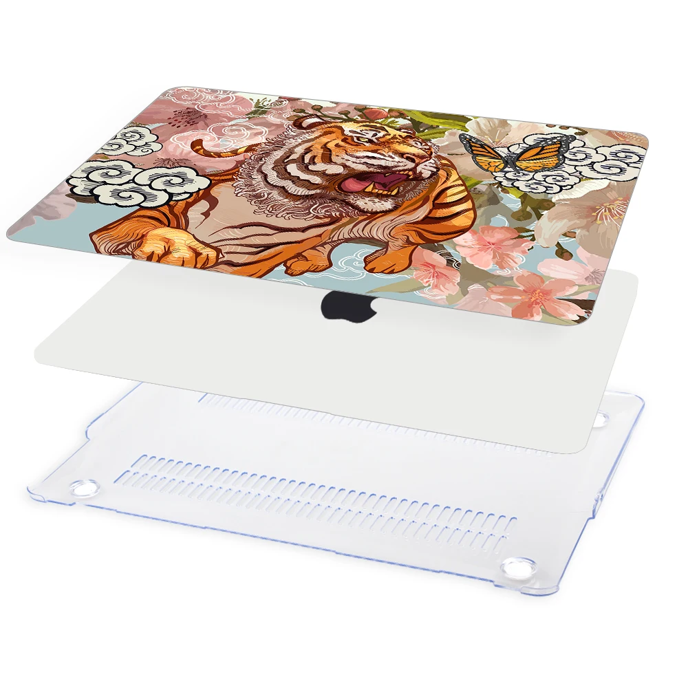 Чехол для ноутбука Apple MacBook Retina Air 12 13 3 New Pro 15 4 дюйма с изображением тигра и бабочки