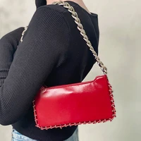 thick chain bright leather shoulder bags for ladies handbags designer women bag bolsos