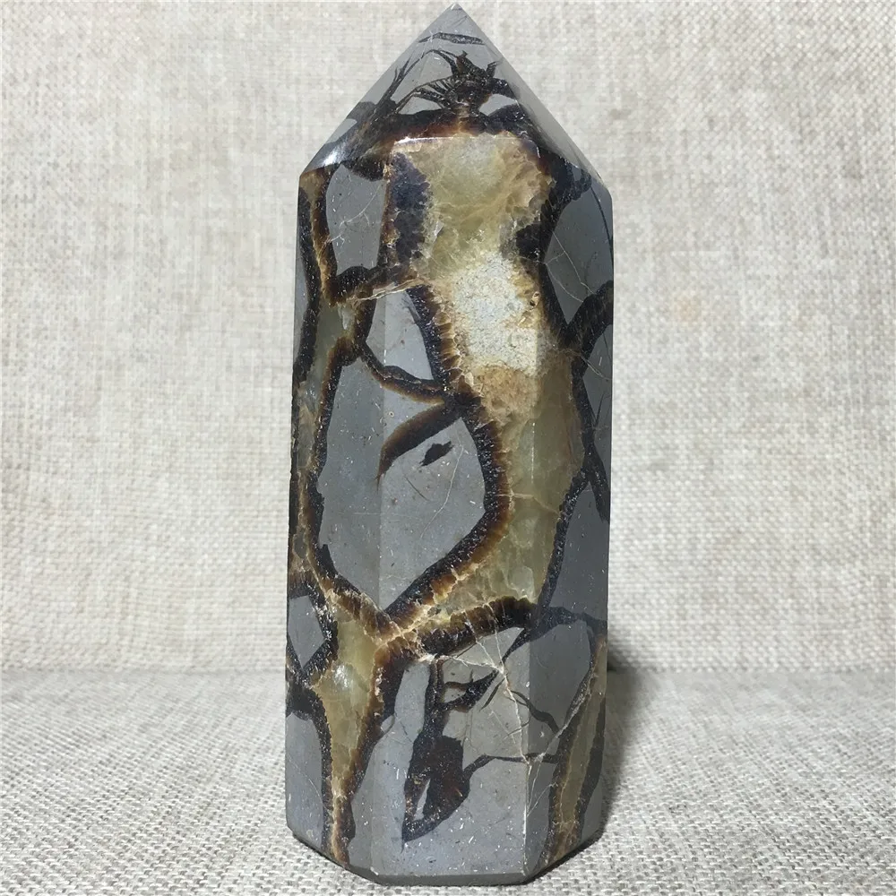

Natural septarium Quartz Crystal Point Home Furnishing Decoration Stone Gift Rod Column Wand Tower