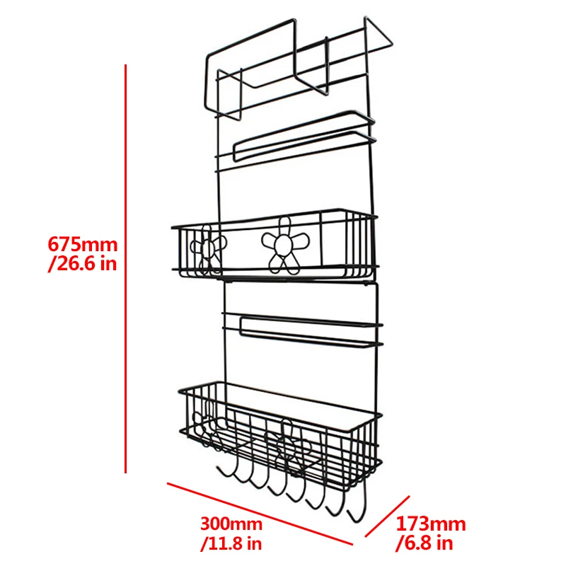 

5 Layer Multi-functional Refrigerator Rack Fridge Side Shelf Multi-Layer Sidewall Holder Kitchen Supplies Hanging Kitchen Hook