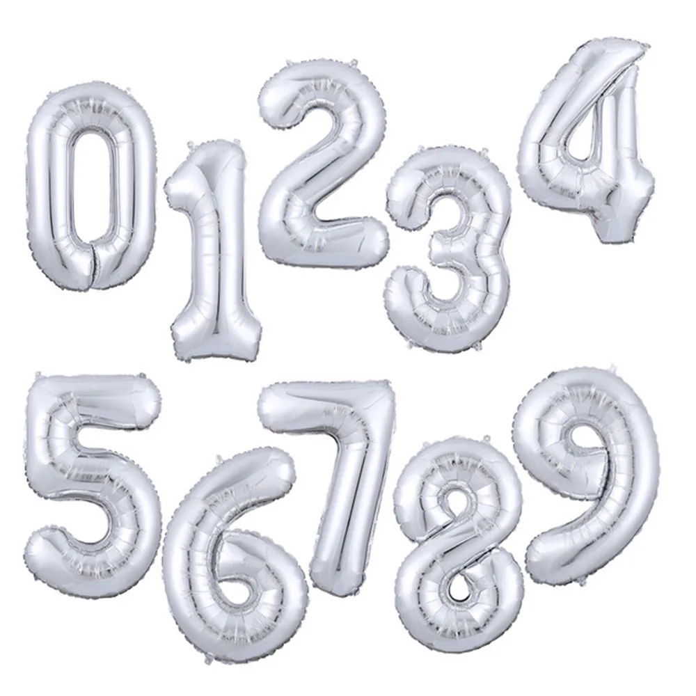 

Foil letter balloons Silver Big Foil Number Balloon Letter Happy Birthday Figures ballons Party Baloon For Birthday Decoration