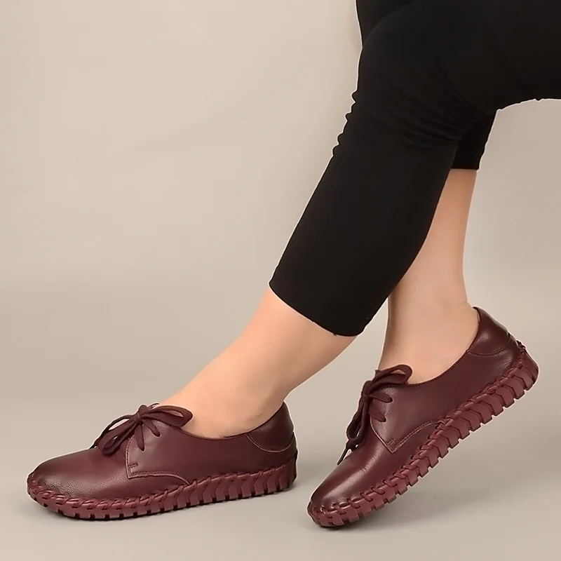 Новинка Женские мокасины из натуральной кожи Лоферы для мам Мягкая обувь отдыха