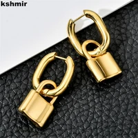 kshmir korean style steel lock earrings vacuum gold steel buckle earrings removable suitable for girls everyday earrings gift