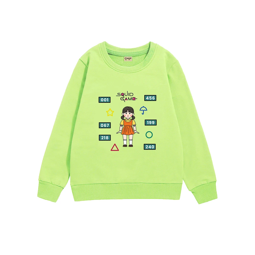 

Squid Game Printed Children's Crew Neck Sweater Winter Boys and Girls Bottoming Shirt Harajuku Sweatshirt Children's Sweatshirt