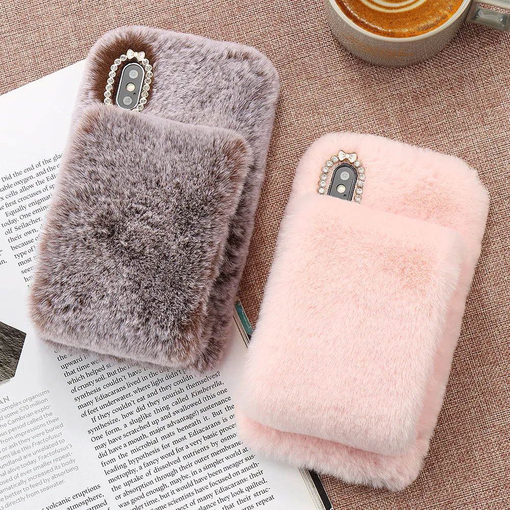 LAPOPNUT Fluffy Fur Soft Case for IPhone 11 Pro Xr X Xs Max 7 Plus 8 6S 6 5 5S SE Luxury Shockproof Bumper Silicone Back Cover |