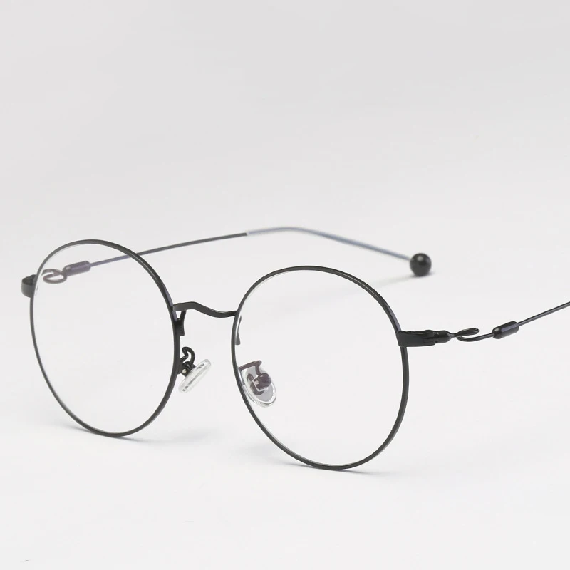 Fashion Student Elliptical Lens Korean Version Metal Frame Goggles Elegant Flat Mirro | Аксессуары для одежды