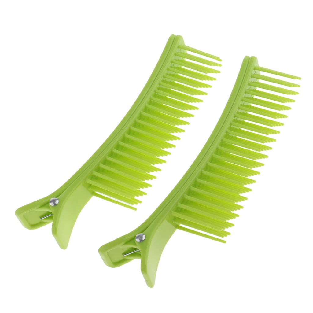 

2pcs Pro Plastic Hair Salon Barber Clip Clamps Hair Comb Styling Cutting Tools