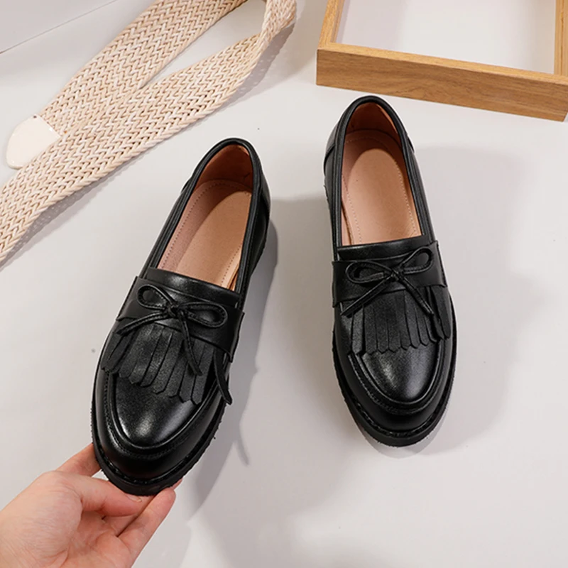 Туфли-оксфорды женские из натуральной кожи винтажные Лоферы ручной работы на