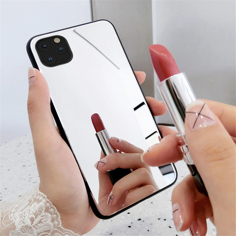 Модный зеркальный чехол из ТПУ для макияжа iPhone 11 Pro XS Max Xr защитный 8 7 6S Plus