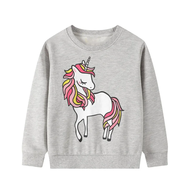 2021 Girls Sweatshirt Unicorn Sweatshirts Autumn Winter Tops Kids Clothes T Shirt Unicornio Gilr T-shirt Cartoon Fall Top Tshirt