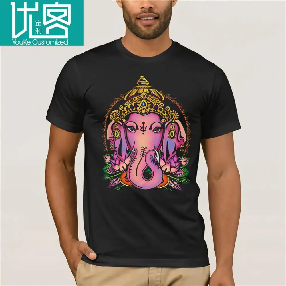 Женская Черная Футболка Ganesh Ganapati Vinayaka Binayak Hinduism Religion Peace Cool Casual pride Мужская