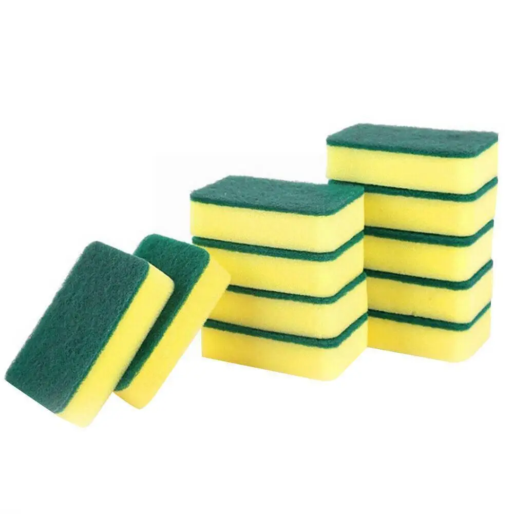 

10pcs Double-sided Decontamination Cleaning Dishwashing Stains Kit Rub Clean Sponge Pot Removing Rust Sponge Kitchen F F7l8