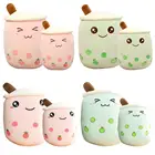 Милая мультяшная плюшевая игрушечная подушка из пузырьков, молока, чая, мягкая еда, подушка для чашки, мягкая игрушка для детей, подарок на день рождения