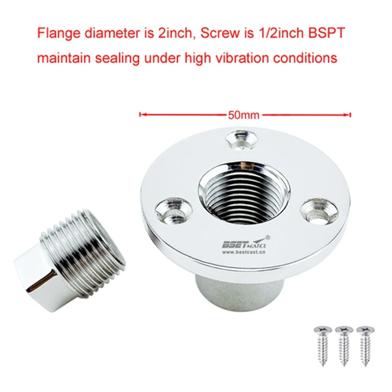 

BSET MATEL Universal Stainless Steel 316 Boat Garboard Drain Plug Bung Hole Drainage Marine Dinghy Transom Hardware Accessories