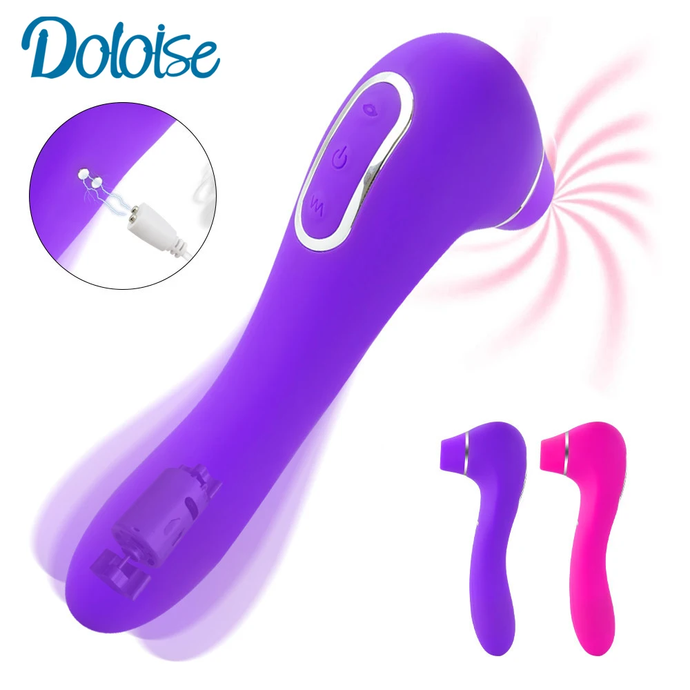 Женский Вибратор на присоске для орального секса Стимулятор клитора оральный