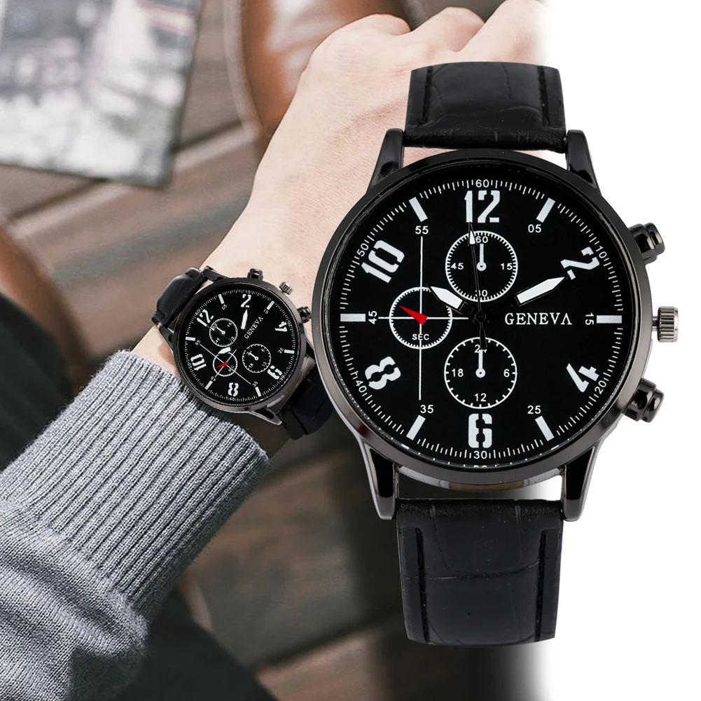 

Men Watches Fashion Business Leather Strap Quartz Watch Male Luminous Hands Clock Mens Wristwatches Birthday Gifts reloj hombre