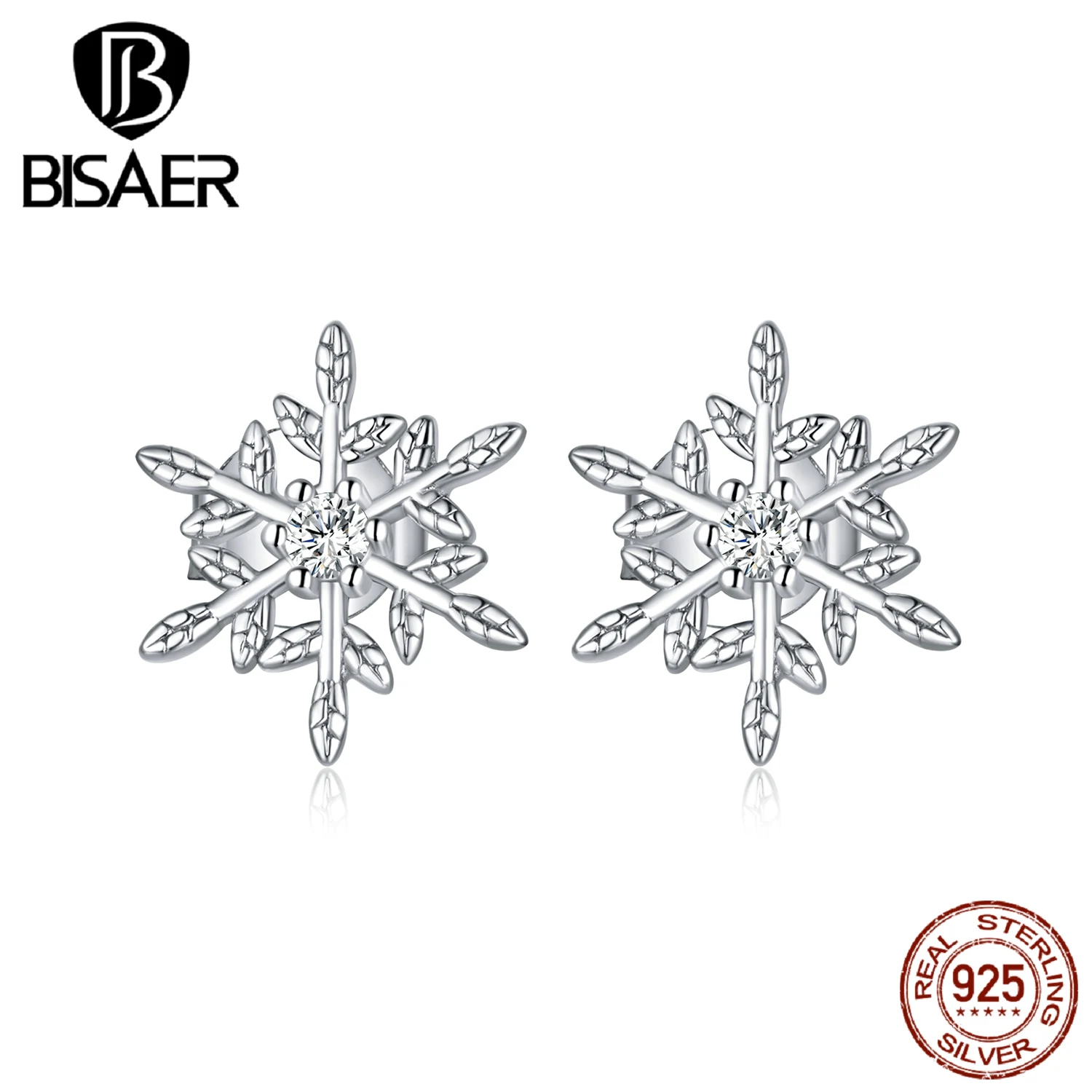 Женские серьги гвоздики из серебра 925 пробы с фианитами|Серьги-гвоздики| |