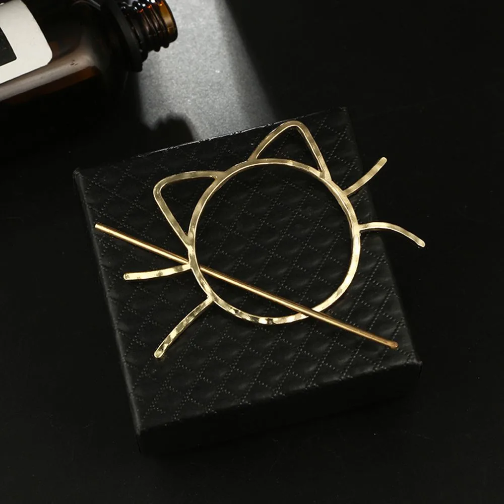 1 шт. Корейский геометрический Мяу кошка пирсинг заколка для волос милый