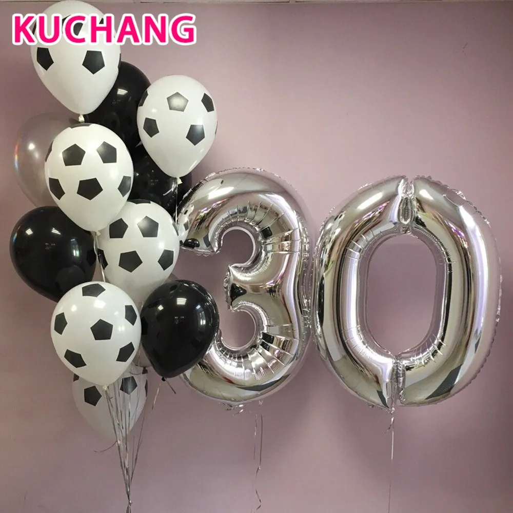 Зеленый футбольный латексный воздушный шар из фольги гелиевый воздух баллон для