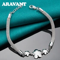 925 silver flowers charm bracelets chain for women wedding fashion jewelry accessories