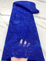 royal blue african sequins lace fabric embroidery nigerian lace 2022 high quality lace french lace fabric for women 4657b