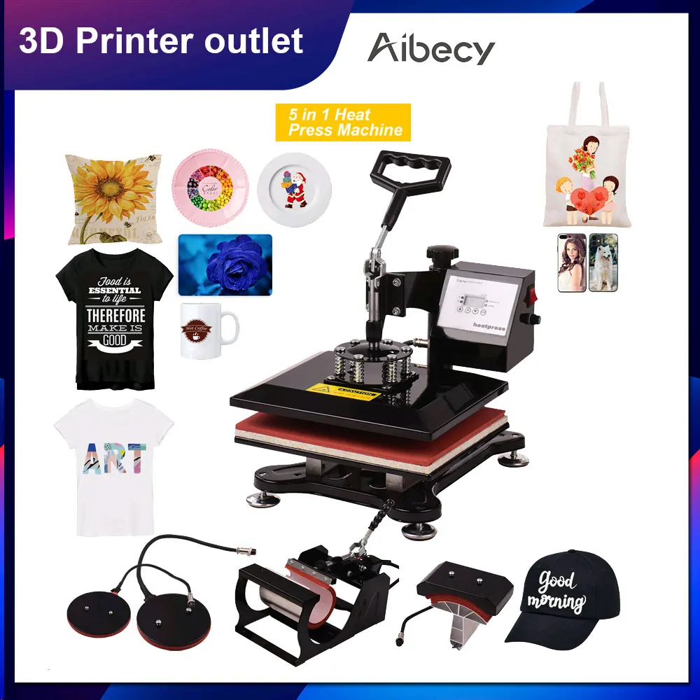 Комбинированный тепловой пресс Aibecy 5 в 1 многофункциональная сублимационная