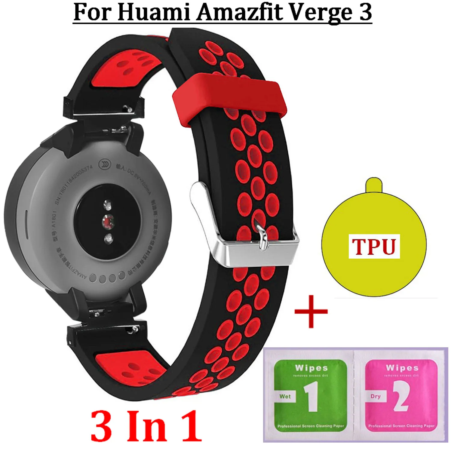 Силиконовый ремешок для часов Xiaomi Huami Amazfit Verge3 браслет Verge Защитная пленка экрана 3