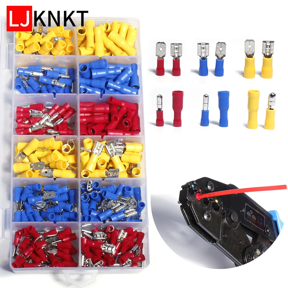 Изолированные обжимные соединители провода кабеля Женский/мужской лепестковый