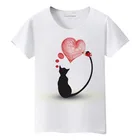 Крутая и Элегантная футболка с котом, женская одежда, Милая женская футболка, модная футболка с графическим принтом в стиле Харадзюку, футболка, Милая футболка