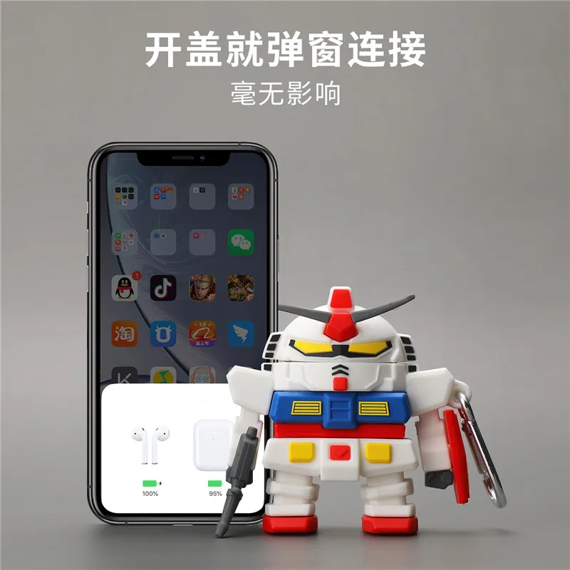3D милый мультяшный чехол для наушников Gundam s Apple Airpods Pro Мягкий Силиконовый