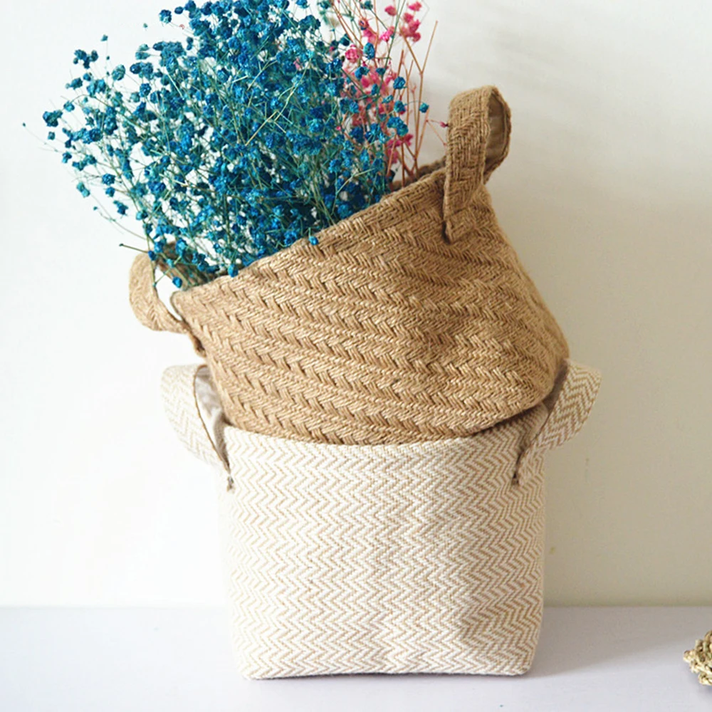 Новинка плетеная корзина для детской одежды складной горшок сада с ручкой белья