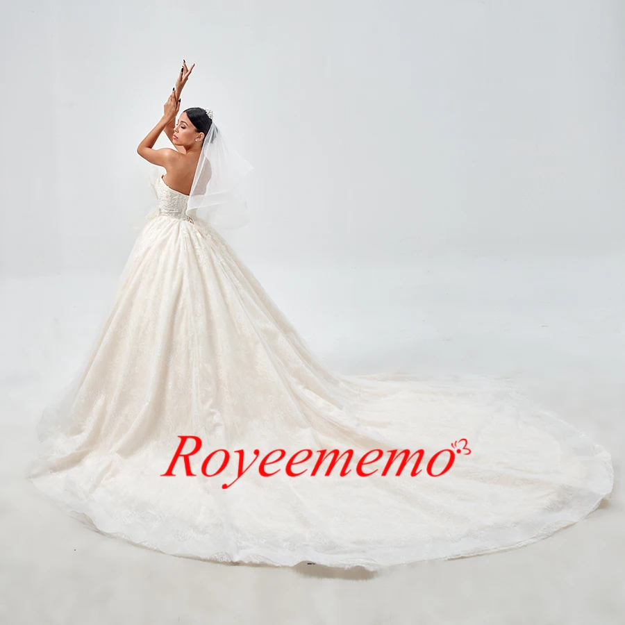 Дизайн Новое свадебное платье Vestido De Noiva поезд на заказ размера плюс свадебное Тюлевое платье для свадьбы