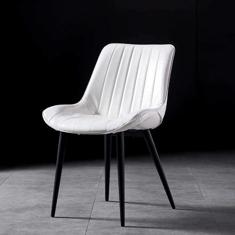 Скандинавский стол стул простой домашний кожаный обеденный Инс сетка красный