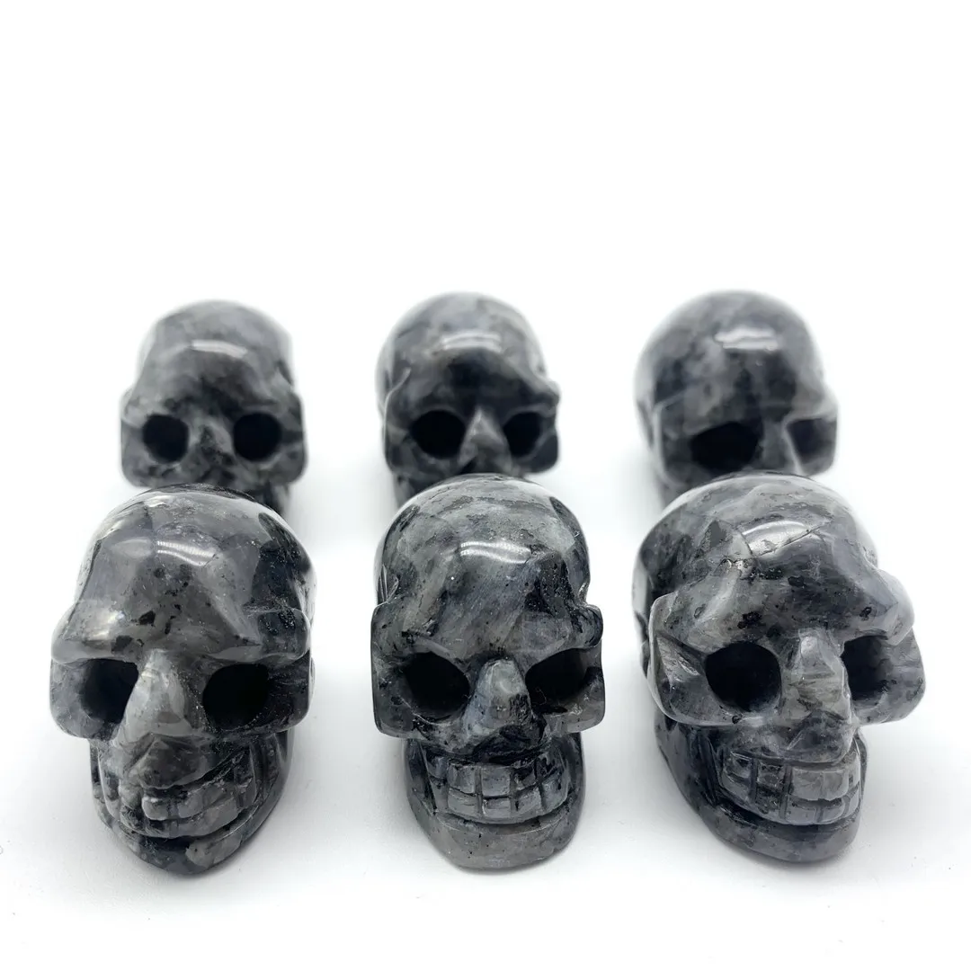 

Natural China Labradorite Quartz Ghost Head Carved Crystal Handmade Crystal Energy Home Ornaments Healing Decoration Stones